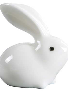 可爱小白兔子摆件陶瓷客厅家居工艺品摆设酒柜卡通萌兔装饰品礼品