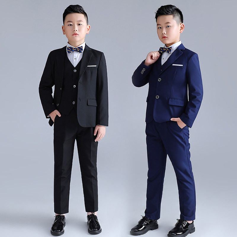 胖童西服套装男童加肥大码西装儿童主持人演出中大童钢琴表演礼服