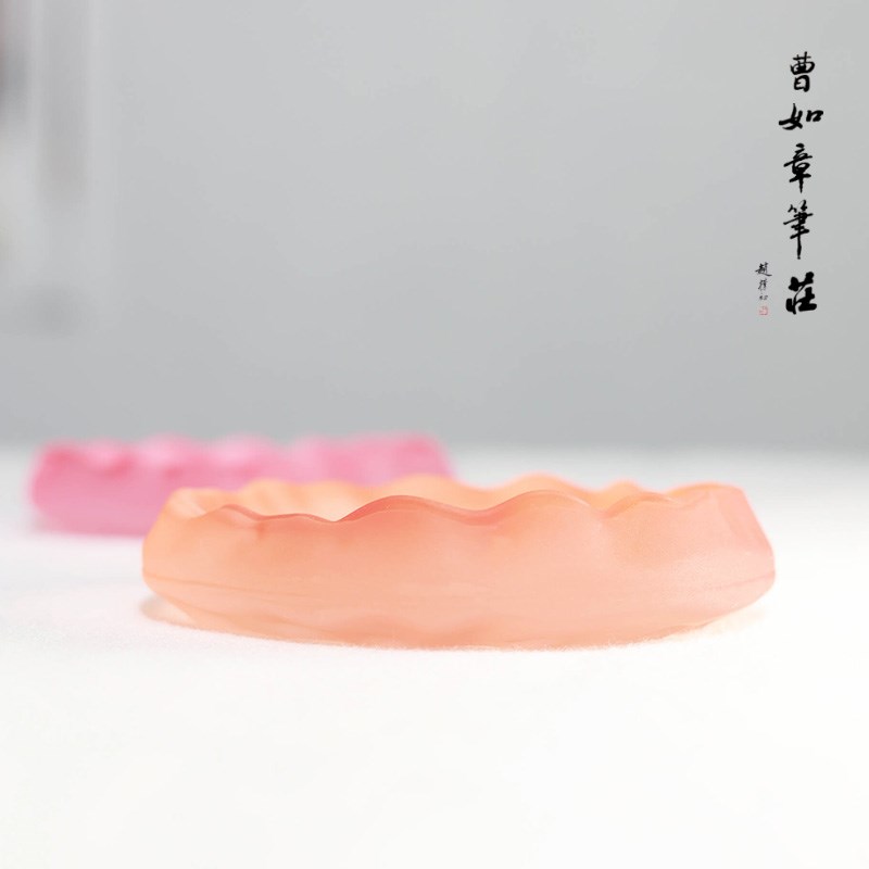 曹如章琉璃砚台毛笔墨池墨盘墨汁专用书法冰种墨碟文房四宝摆件