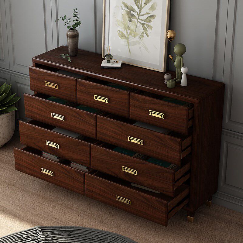 新中式全实木斗柜卧室收纳柜抽屉收纳柜大容量五斗柜六斗柜八斗柜