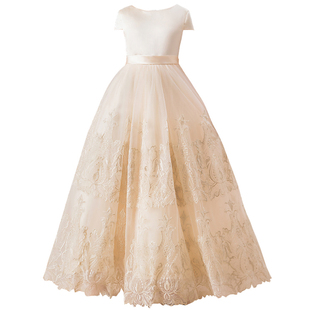 女童钢琴演奏服儿童礼服女模特走秀小女孩公主裙艺考长款晚礼服