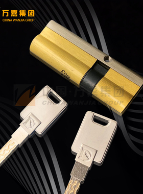 2020万嘉WJ防盗门通用锁芯叶片多轨道C级大门铜锁心机械门锁钥匙