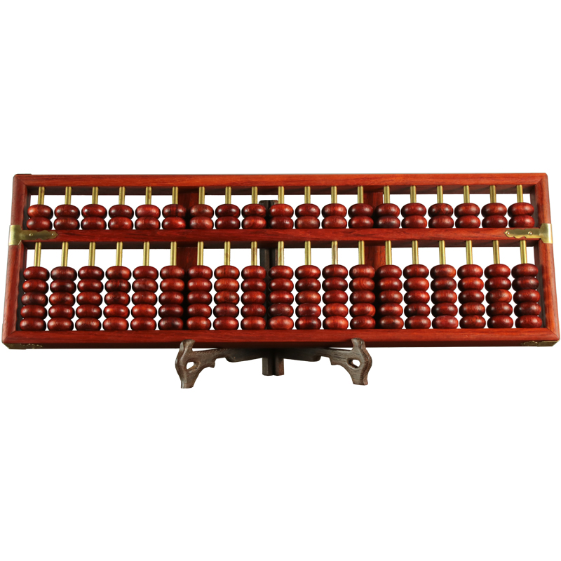 19档红花梨木铜杆算盘老式大号摆件摆设书房装饰文玩收藏开业送礼
