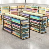 超市货架便利店展示架商店小卖部中岛多功能文具店零食多层置物架