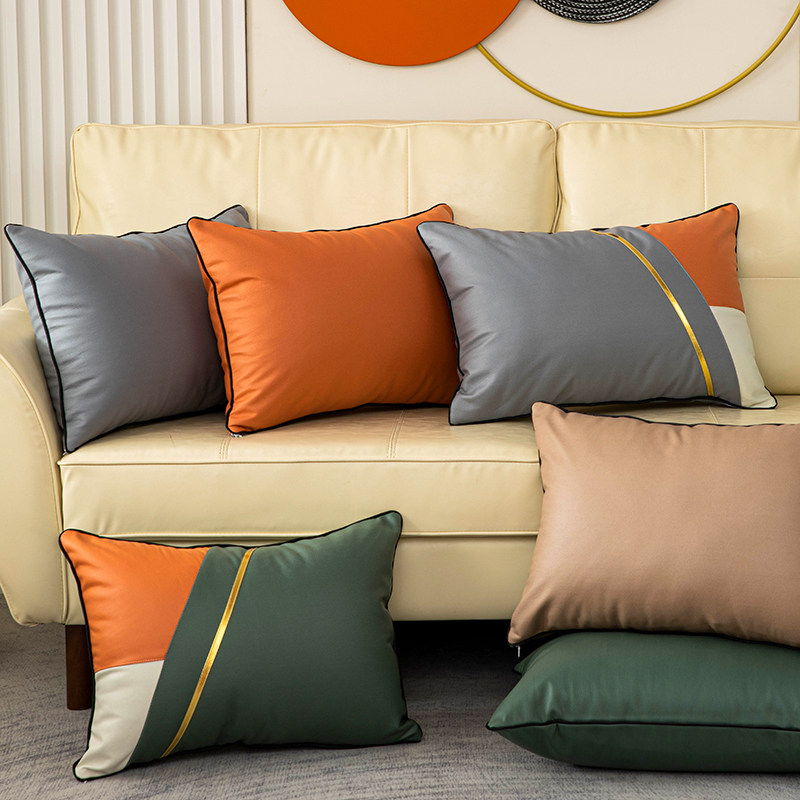 科技布抱枕高档沙发抱枕套皮靠垫客厅定制北欧靠背垫车用抱枕轻奢