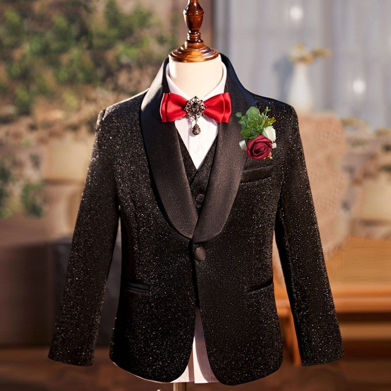 儿童西装套装男童晚会小主持人礼服钢琴表演服走秀西服男孩演出服