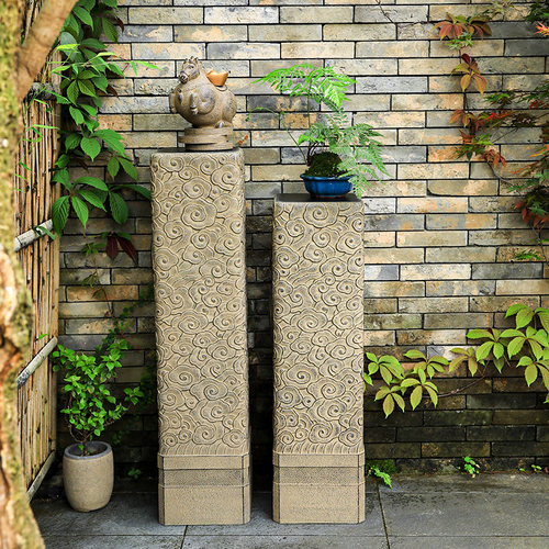 汉韵堂新中式仿石柱底座展示柱户外庭院花架装饰室内客厅落地摆件