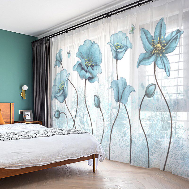 定制新中式窗帘遮光布2024新款客厅高档禅意荷花卧室中国风窗纱帘