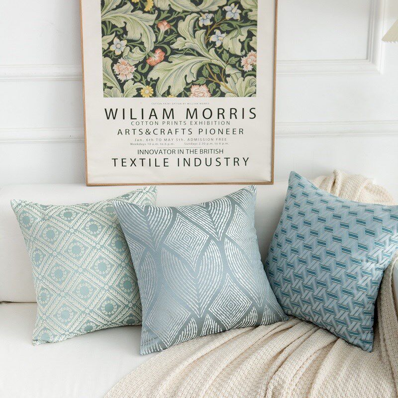 床背靠垫飘窗垫窗台抱枕皮不含芯沙发客厅轻奢高级感看电视靠枕蓝