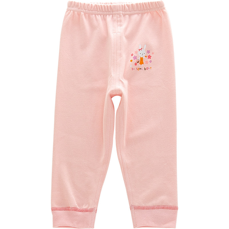 秋装女童纯棉无骨卫生裤女孩宝宝打底裤内搭裤子保暖裤卫生裤家居