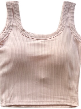 白色小背心女内搭春夏短款无袖t恤美背打底螺纹u领吊带上衣外穿