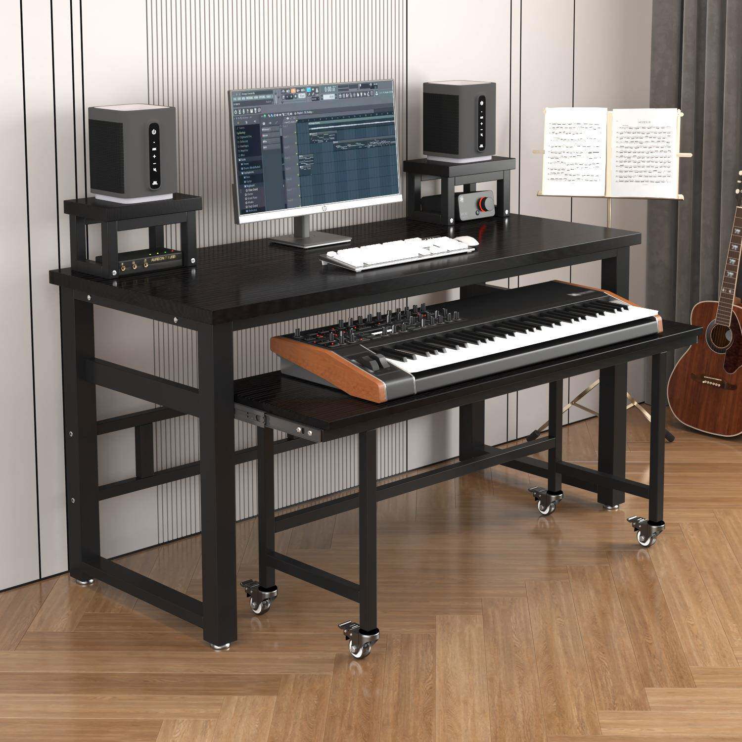 电钢琴电子琴桌编曲工作台古琴桌midi键盘桌琴架调音台音乐制作桌