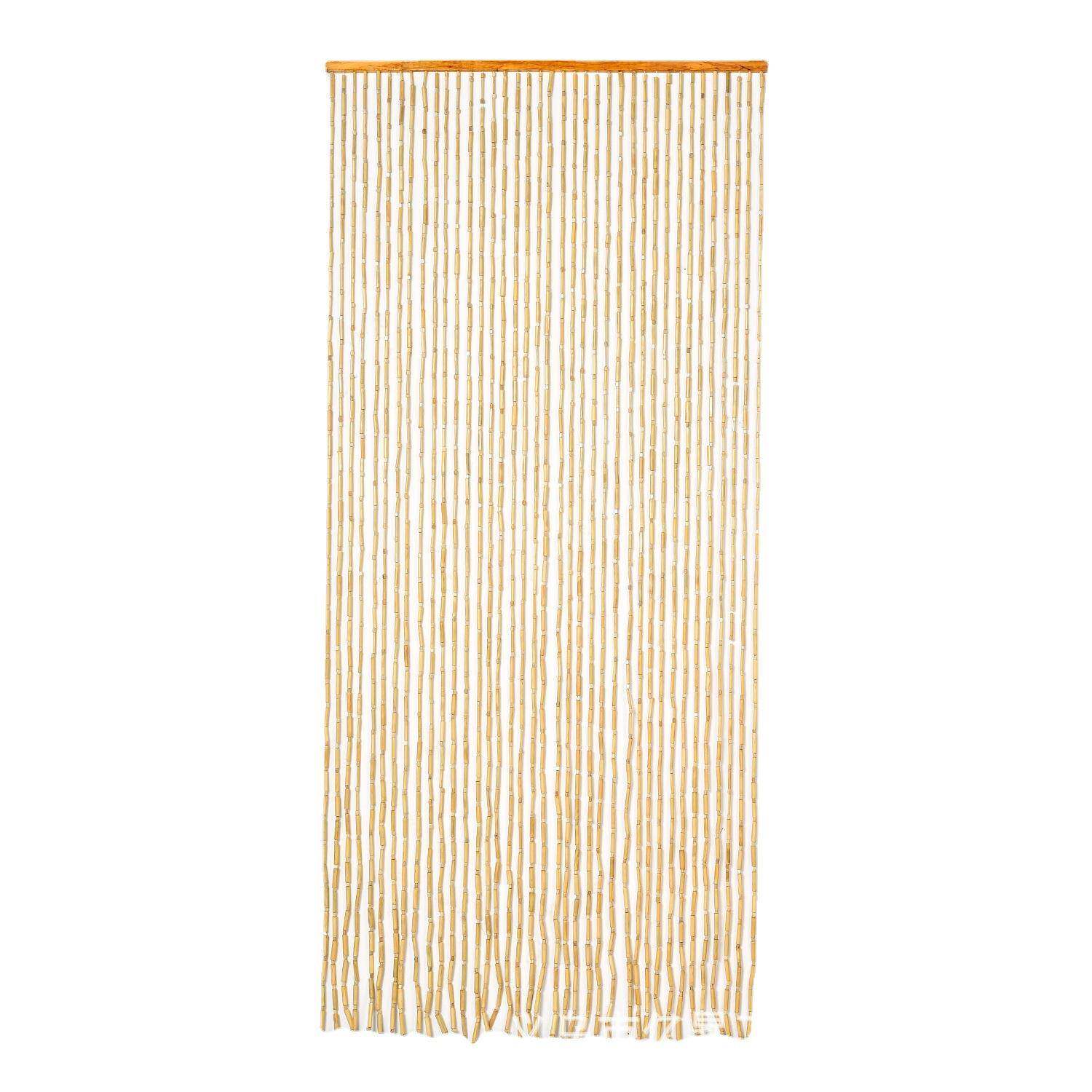 天然本色竹节木珠帘木珠门帘成品防蚊风水珠帘竹子门帘复古珠帘