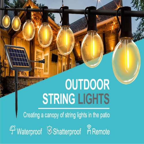 G40太阳能灯串G40led灯串25灯庭院户外夹子挂件户外装饰灯