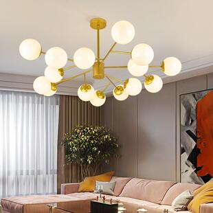 产地北欧轻奢客厅分子灯大气魔豆吊灯家用照明灯具中山灯饰
