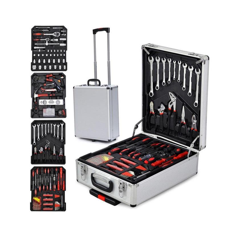186件套铝合金箱工具套装五金工具套装拉杠箱套装工具零售