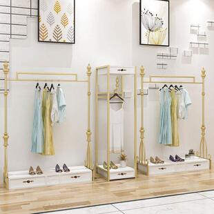 铁艺北欧女装店服装架落地式正挂陈列架家用卧室衣服展示架
