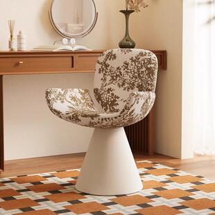 中古风梳妆台凳子卧室女生化妆椅子网红轻奢高级感梳妆凳靠背复古
