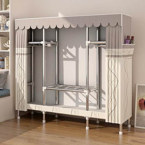 简易衣柜家用卧室出租房用耐用组装全封闭拉链小型布衣橱收纳衣柜