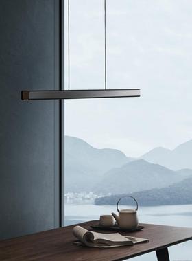 led长条餐厅吊灯吧台家用艺术办公室长方形简约现代饭厅极简吊灯