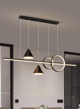 餐厅吊灯北欧轻奢现代简约创意设计师客厅饭厅餐桌吧台led长条灯