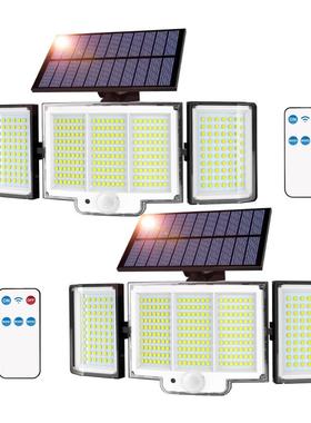 太阳能壁灯户外348LED人体感应新款太阳能安防车库壁灯