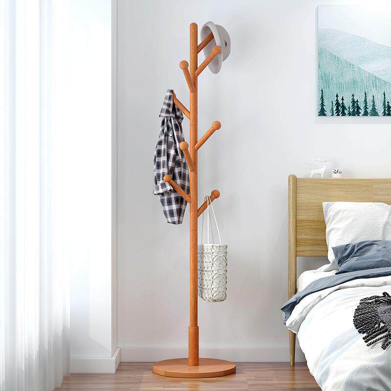 实木衣架落地卧室衣帽架家用挂衣架置物架衣帽间客厅晾挂衣服架子