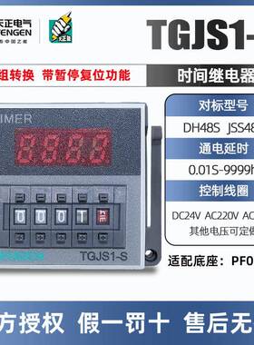 天正电气时间继电器TGJS1-S数显DH48SJSS48A22024V带暂停复位