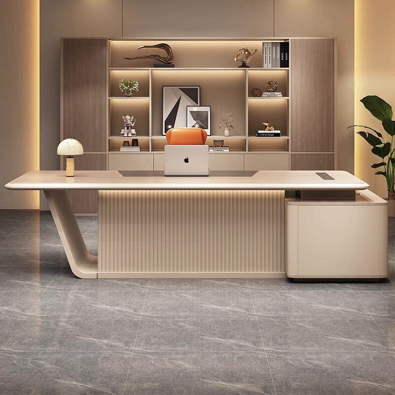 烤漆老板桌办公桌椅组合书桌简约现代总裁主管经理时尚轻奢大班台