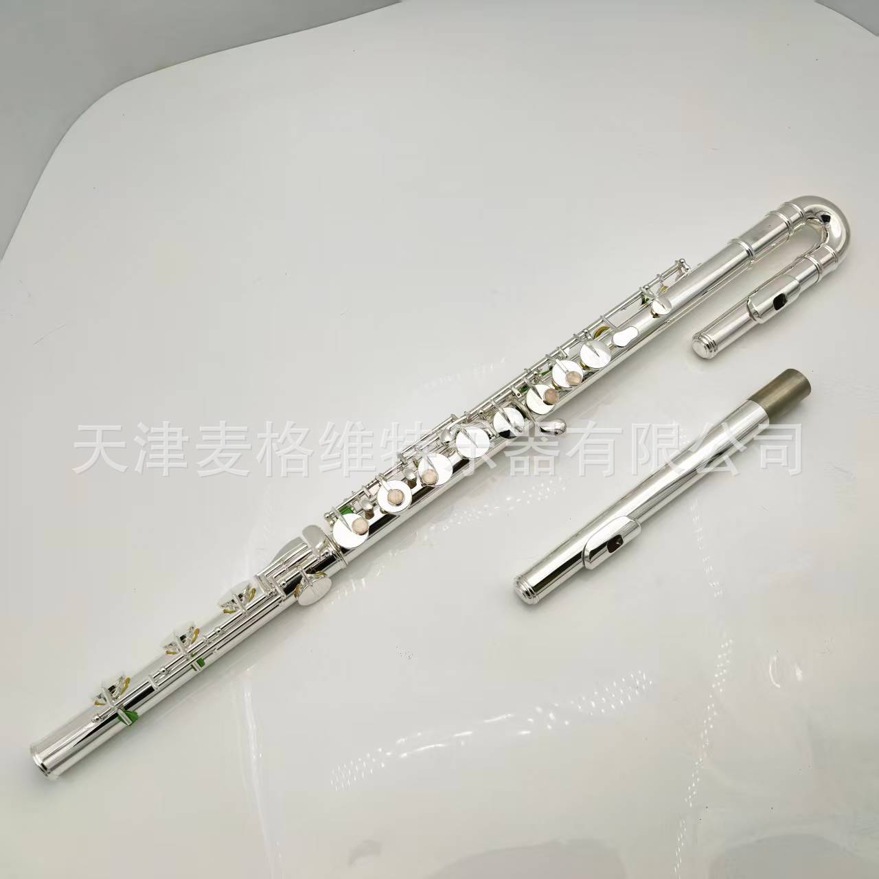 麦格维特17孔中音长笛G调镀银儿童弯管式/双笛头儿童配置初学