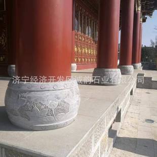 鼓形石墩产地园林古建柱子专用柱脚石石头柱础柱顶石