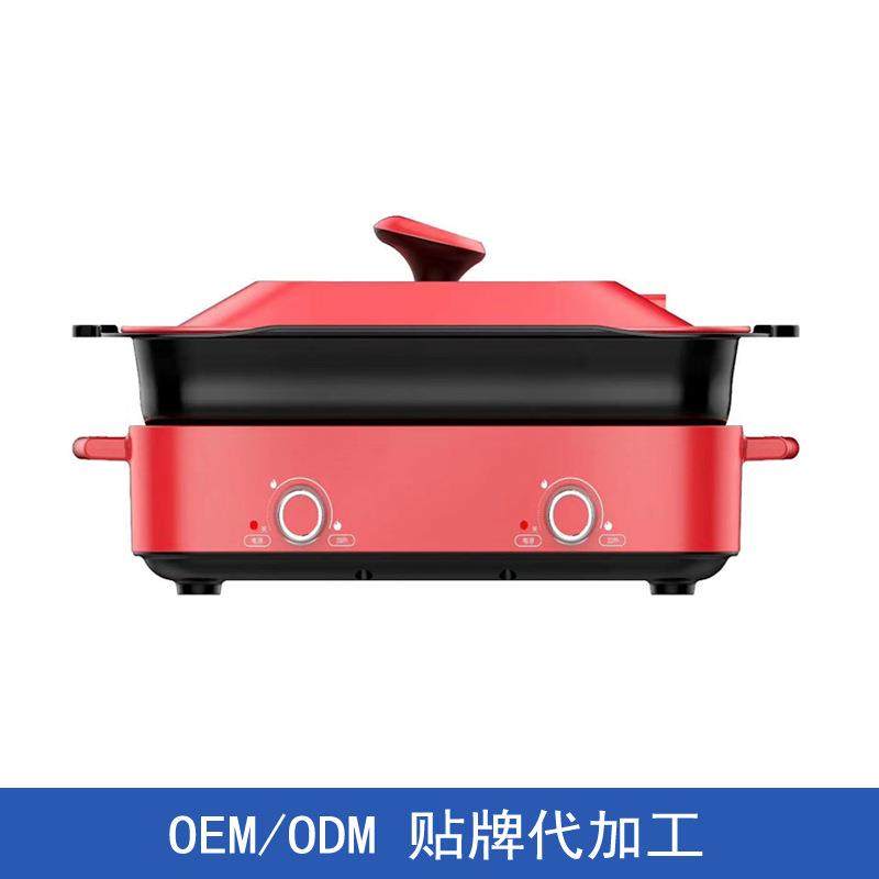 多功能料理锅110V小家电分体电火锅涮烤一体锅煎烤炉