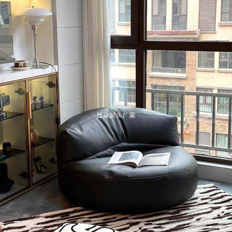 懒人沙发阳台可躺可睡榻榻米坐垫小户型卧室黑色网红单人沙发椅子