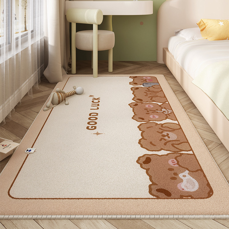 卡通地毯卧室儿童阅读区床边毯客厅毛绒冬季地垫房间床下防滑防摔