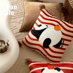 范店欢喜滚滚新年红色抱枕套不含芯沙发床头靠枕办公室车载靠背垫