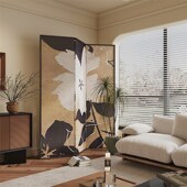 屏风隔断客厅折叠移动遮挡入户卧室实木进门新款 复古家用折屏 法式