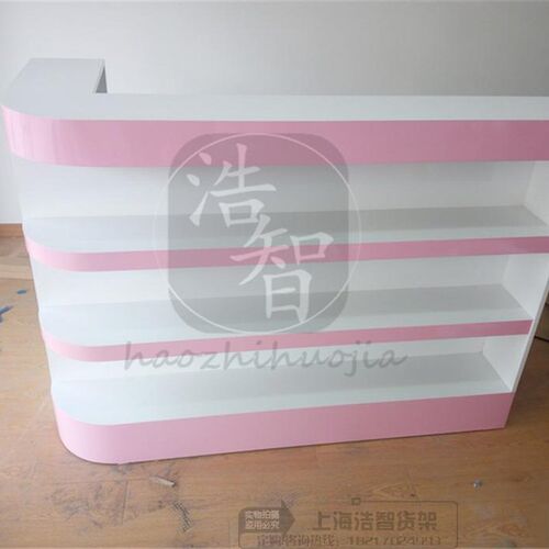 母婴转角收银柜台服装/饰品店收银台 烤漆前台弧形收银吧台接待台