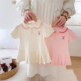 女童夏季POLO裙衫可爱休闲女宝宝上衣娃娃领学院风小女孩夏天衣服