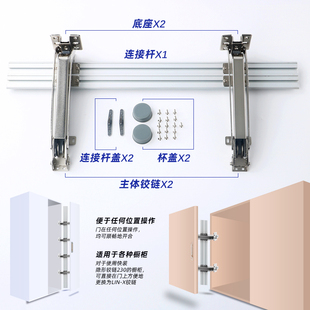 厨房柜衣橱柜巴士门配件平移门铰链外置平开门折叠阻尼缓冲器闭门