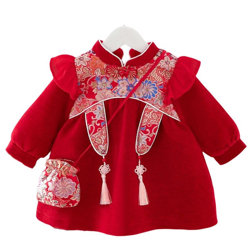 女童旗袍连衣裙秋冬2024新款洋气中国风抓周宴裙子女宝宝周岁礼服,童装/婴儿装/亲子装,汉服,淘宝优惠券,粉丝福利购,淘宝优惠卷