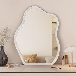 中古风化妆镜梳妆台镜子卧室家用云朵装饰镜可壁挂台式桌面梳妆镜