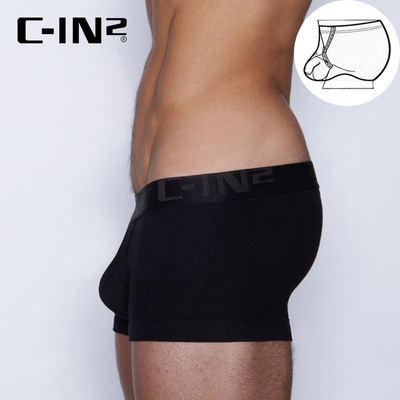 C-IN2男士内裤简约吊环款提型精梳棉U凸低腰性感三条装平角裤cin2