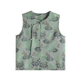 沫沫童装春装女童新中式2024春秋季新款儿童洋气国风汉服针织马甲