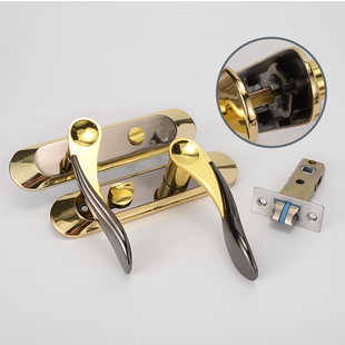 卫生间门锁浴室锁把手单舌洗手间厕所无钥匙通用型斜面孔距110