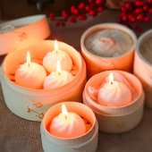 饰 小笼包子生日香薰蜡烛结婚伴手礼盒创意礼物家居装 蒸蒸日上