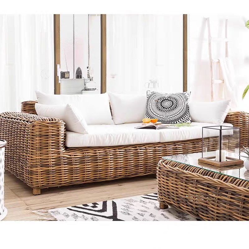 户外沙发庭院休闲防水防晒民宿露天阳光房茶几组合藤编花园家具