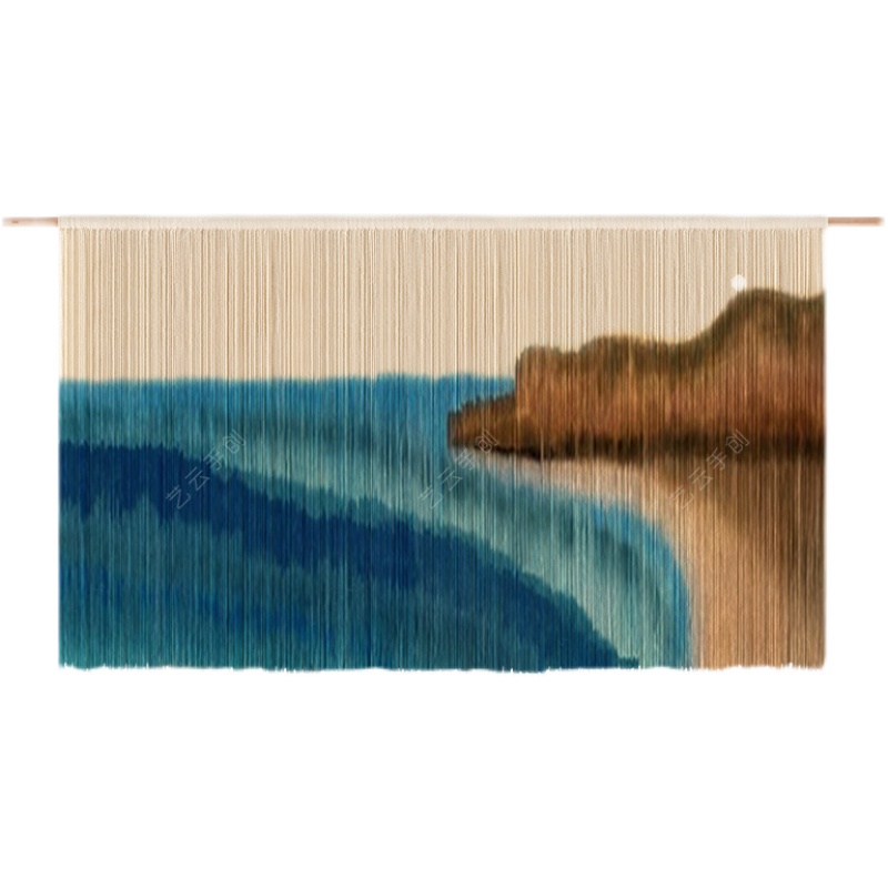 北欧风手工编织染色挂毯民宿客厅沙发卧室床头墙壁装饰背景布挂画