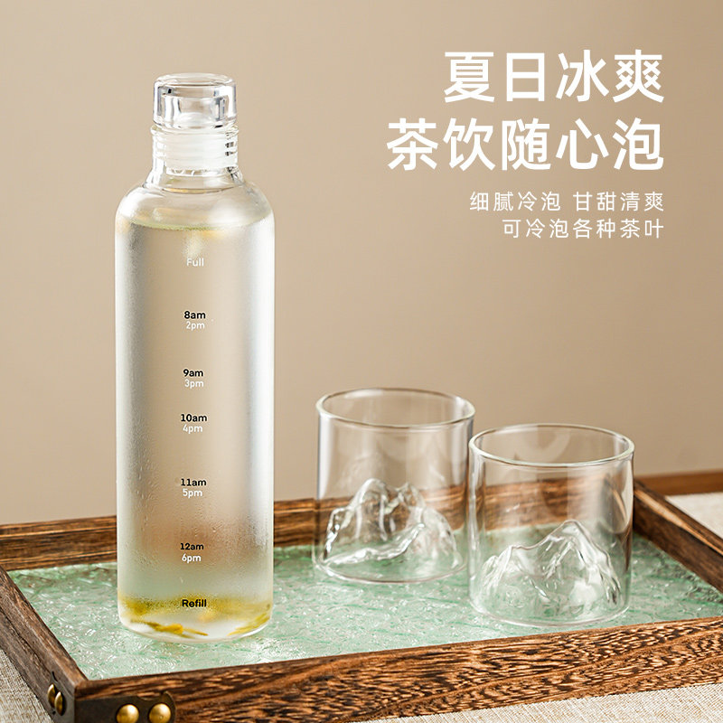 冷泡茶瓶子玻璃夏天大容量冰箱装水容器冰茶凉水壶耐高温便携茶杯图片