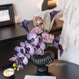 计款蝴兰把束套装花束客茶厅假花仿真花摆件蝶韵蝴蝶酒蝶店前台设