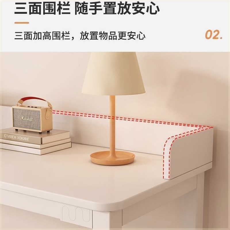 实木跨床桌电脑桌可升降懒人床上学习桌家用O靠墙床尾可移动写字